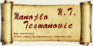 Manojlo Tešmanović vizit kartica